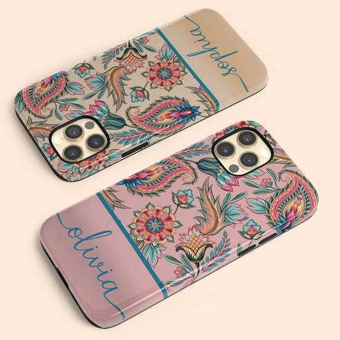 Oriental Paisley Personalized iPhone Case